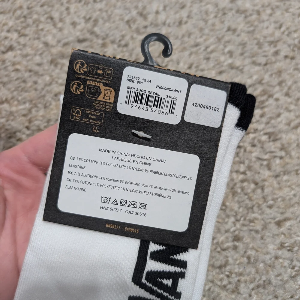 🤙Vans White Tube Socks - Picture 4 of 4